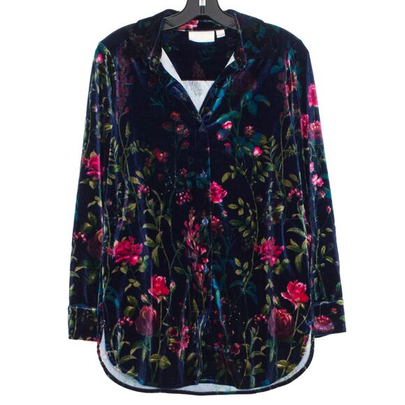 Belle Kim Gravel Top Velvet Boho Fairy Grunge Goth Whimsigoth Button Floral XXS - Picture 6 of 8